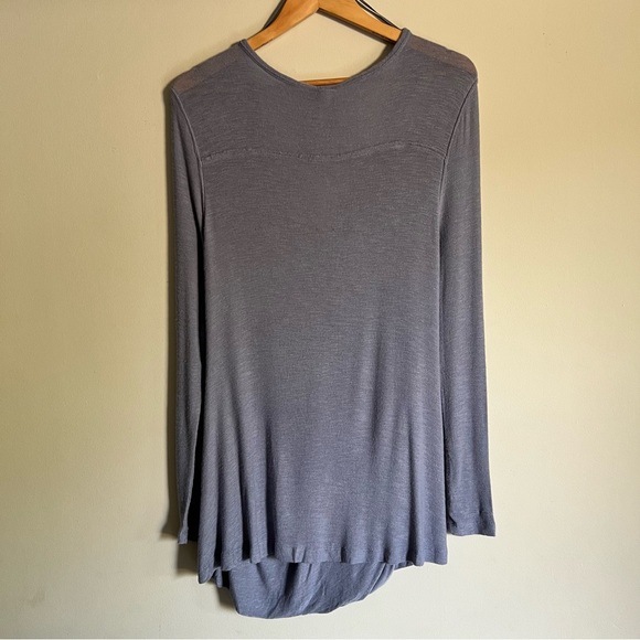 NEW Free People Knit Tunic Sz S Top We The Free Miss Rose Blue Gray Long Sleeve - Picture 12 of 14